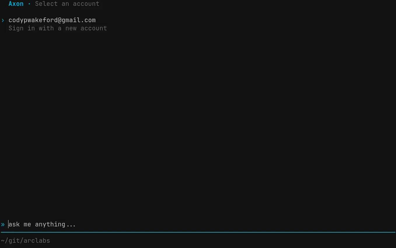 TUI profile selection screen showing multiple user profiles to choose from on login